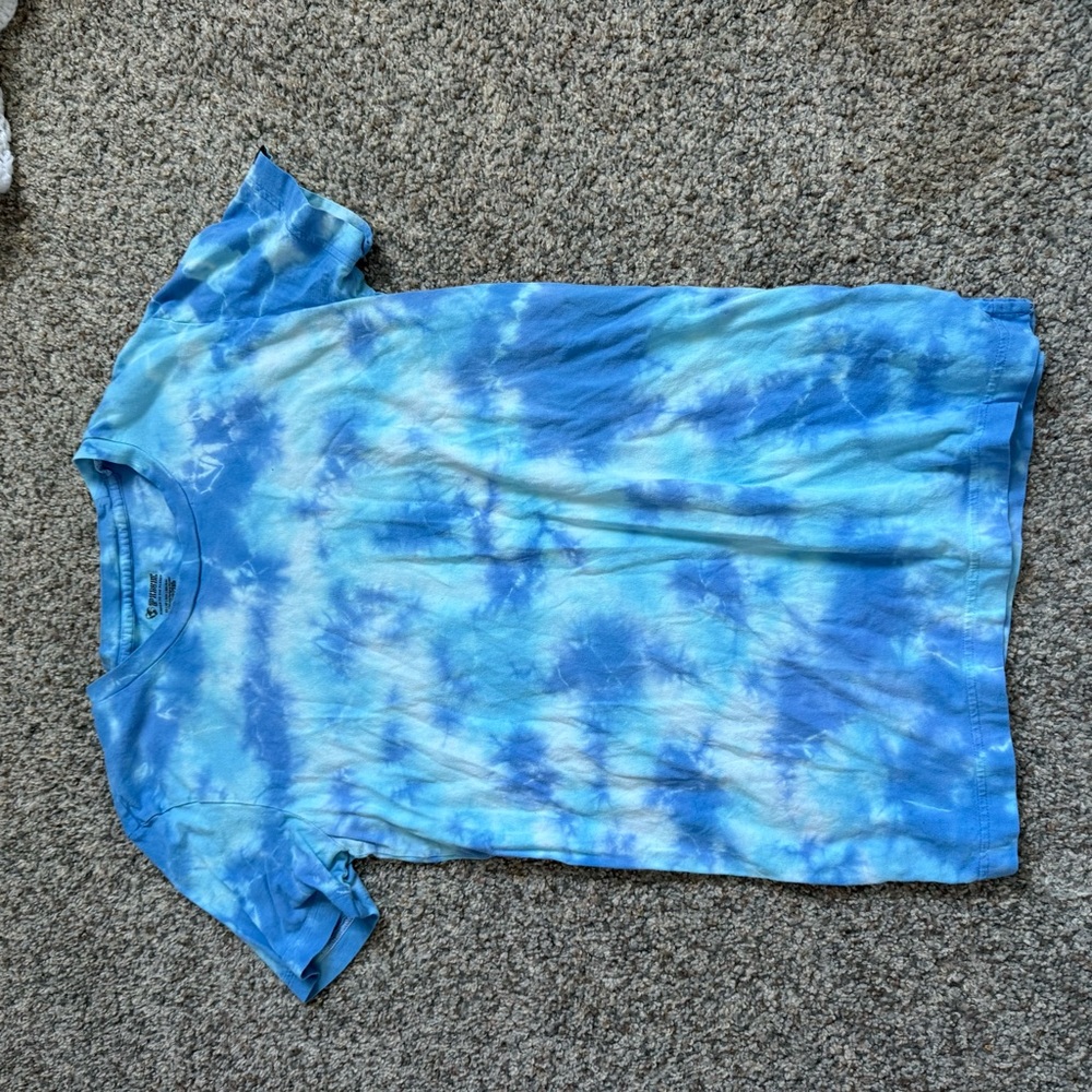 PINK Victoria's Secret Blue Tie-Dye Kids Tee